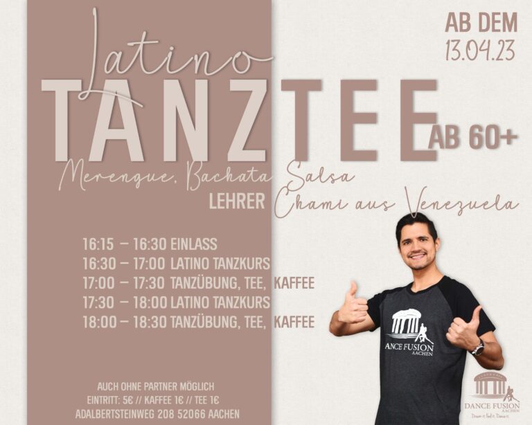 Programm unseres neuen Latino Tanztees 60+